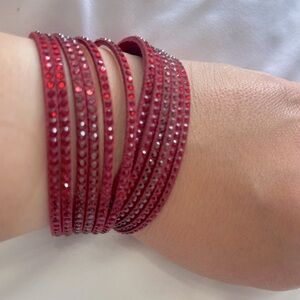 Like new. Swarovski crystal leather bracelet